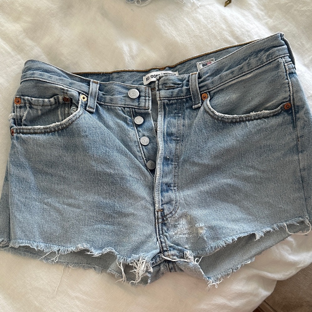 Re/Done Light Blue Jean Shorts size 27